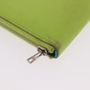 HERMES Azap Long Wallet Leather 2 Set Pink Green Auth bs35723-15