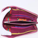 HERMES Azap Long Wallet Leather 2 Set Pink Green Auth bs35723-9
