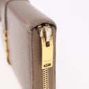 SAINT LAURENT Long Wallet Leather Brown Gold Auth bs35724-8