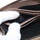 SAINT LAURENT Long Wallet Leather Brown Gold Auth bs35724-20