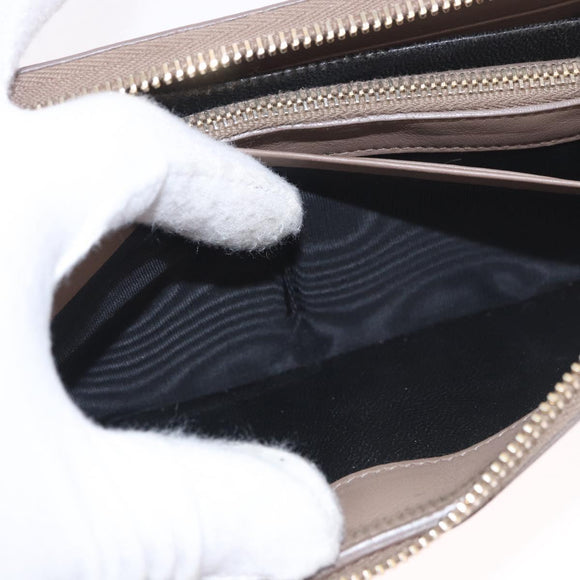 SAINT LAURENT Long Wallet Leather Brown Gold Auth bs35724
