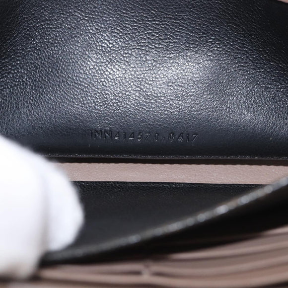 SAINT LAURENT Long Wallet Leather Brown Gold Auth bs35724
