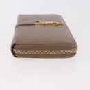 SAINT LAURENT Long Wallet Leather Brown Gold Auth bs35724-4