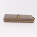 SAINT LAURENT Long Wallet Leather Brown Gold Auth bs35724-6