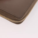 SAINT LAURENT Long Wallet Leather Brown Gold Auth bs35724-7
