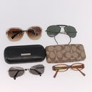 DOLCE&GABBANA Coach Sunglasses plastic metal 4 Set Black Brown Auth bs35726-26