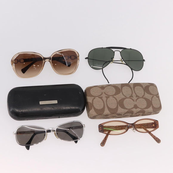 DOLCE&GABBANA Coach Sunglasses plastic metal 4 Set Black Brown Auth bs35726