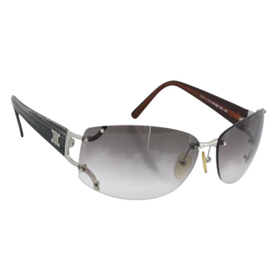 CELINE Rimless Sunglasses Plastic Gray Silver Auth bs35727V