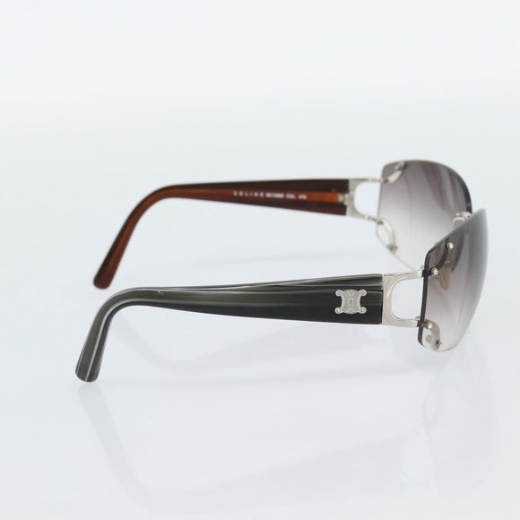 CELINE Rimless Sunglasses Plastic Gray Silver Auth bs35727V
