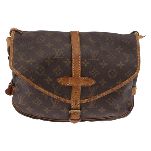LOUIS VUITTON Monogram Saumur 30 Shoulder Bag M42256 LV Auth bs35731