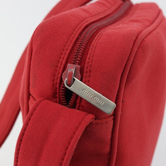 Miu Miu Shoulder Bag Canvas Red Auth bs35735