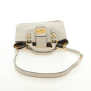 Miu Miu Hand Bag Leather 2way Beige Gold Auth bs35737V-8