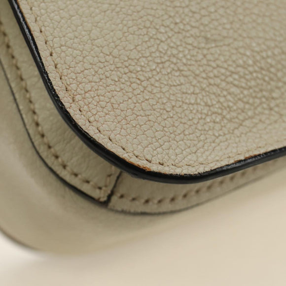 Miu Miu Hand Bag Leather 2way Beige Gold Auth bs35737V
