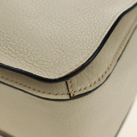 Miu Miu Hand Bag Leather 2way Beige Gold Auth bs35737V