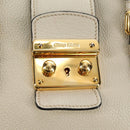 Miu Miu Hand Bag Leather 2way Beige Gold Auth bs35737V-24