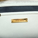 Miu Miu Hand Bag Leather 2way Beige Gold Auth bs35737V-26