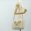 Miu Miu Hand Bag Leather 2way Beige Gold Auth bs35737V-33