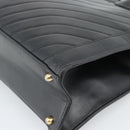CHANEL Hand Bag Lamb Skin Black Gold CC Auth bs35740-12
