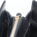 CHANEL Hand Bag Lamb Skin Black Gold CC Auth bs35740-17