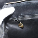 CHANEL Hand Bag Lamb Skin Black Gold CC Auth bs35740-22