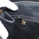 CHANEL Hand Bag Lamb Skin Black Gold CC Auth bs35740-24