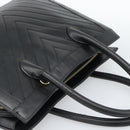 CHANEL Hand Bag Lamb Skin Black Gold CC Auth bs35740-6