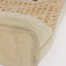 CHANEL Triple Coco Chain Tote Bag Raffia Beige Gold CC Auth bs35742A-12
