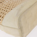 CHANEL Triple Coco Chain Tote Bag Raffia Beige Gold CC Auth bs35742A-13