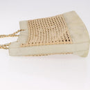 CHANEL Triple Coco Chain Tote Bag Raffia Beige Gold CC Auth bs35742A-5