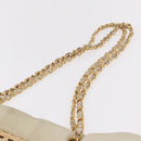 CHANEL Triple Coco Chain Tote Bag Raffia Beige Gold CC Auth bs35742A-8
