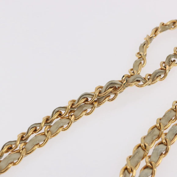 CHANEL Triple Coco Chain Tote Bag Raffia Beige Gold CC Auth bs35742A