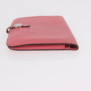 HERMES Dogon GM Long Wallet Leather Pink Silver Auth bs35743-3