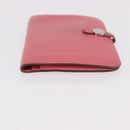 HERMES Dogon GM Long Wallet Leather Pink Silver Auth bs35743-4