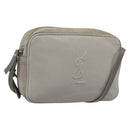 SAINT LAURENT Shoulder Bag Suede Gray Silver 520533 Auth bs35745V-1
