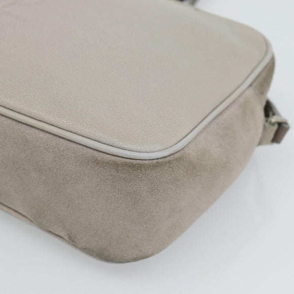SAINT LAURENT Shoulder Bag Suede Gray Silver 520533 Auth bs35745V