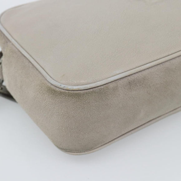 SAINT LAURENT Shoulder Bag Suede Gray Silver 520533 Auth bs35745V
