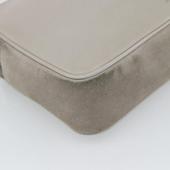 SAINT LAURENT Shoulder Bag Suede Gray Silver 520533 Auth bs35745V