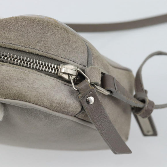 SAINT LAURENT Shoulder Bag Suede Gray Silver 520533 Auth bs35745V
