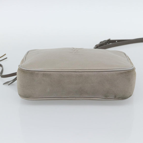 SAINT LAURENT Shoulder Bag Suede Gray Silver 520533 Auth bs35745V
