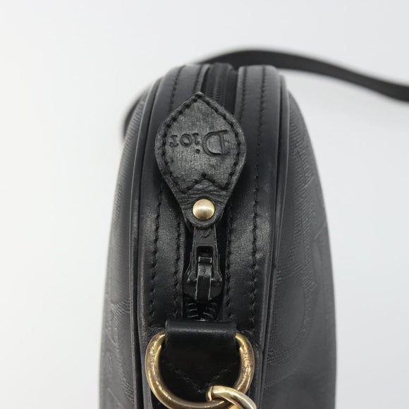 Christian Dior Trotter Shoulder Bag Black Gold Auth bs35747