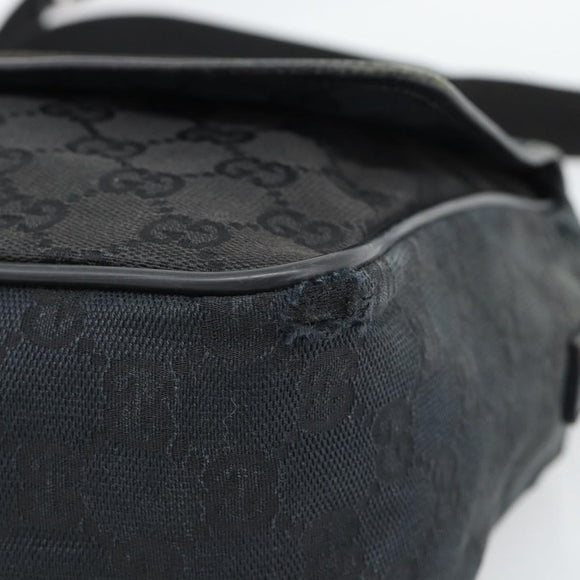 GUCCI GG Canvas Shoulder Bag Black 28562 Auth bs35748