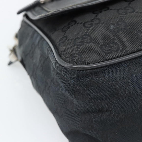 GUCCI GG Canvas Shoulder Bag Black 28562 Auth bs35748