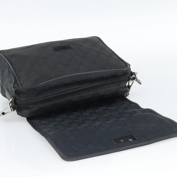 GUCCI GG Canvas Shoulder Bag Black 28562 Auth bs35748