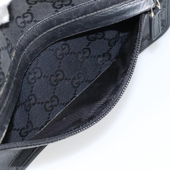 GUCCI GG Canvas Shoulder Bag Black 28562 Auth bs35748