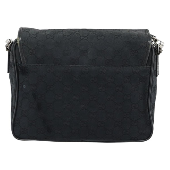GUCCI GG Canvas Shoulder Bag Black 28562 Auth bs35748