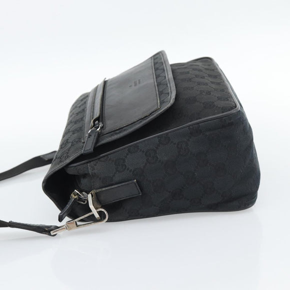 GUCCI GG Canvas Shoulder Bag Black 28562 Auth bs35748