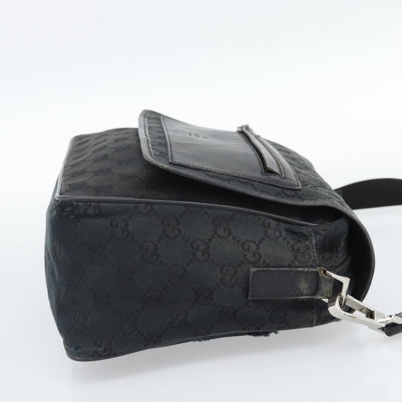 GUCCI GG Canvas Shoulder Bag Black 28562 Auth bs35748