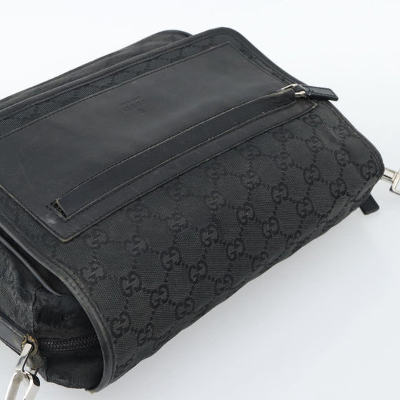 GUCCI GG Canvas Shoulder Bag Black 28562 Auth bs35748