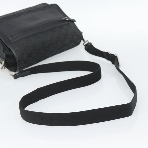 GUCCI GG Canvas Shoulder Bag Black 28562 Auth bs35748