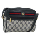 GUCCI GG Supreme Shoulder Bag PVC Navy Gold Auth bs35749-1